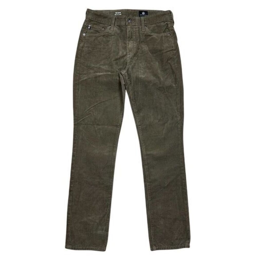 NWOT Ag Adriano Goldschmied Mari High-Rise‎ Straight Corduroy Pants Green 27